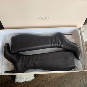 Jimmy Choo Knee High Leather Boots.  Size 39.5.